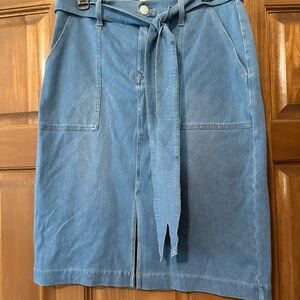 DG2 by Diane Gilman Blue Wrap Pencil Skirt